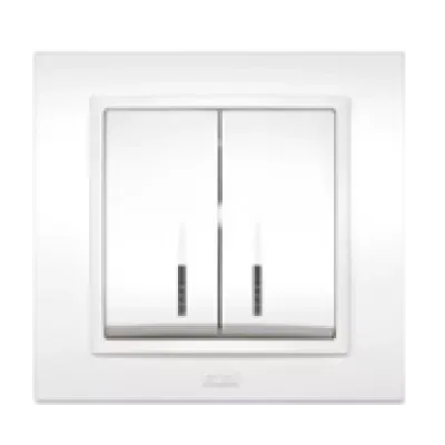 Выключатель 2-кл. Zena с подсветкой Led бел. ABB 500-010200-203