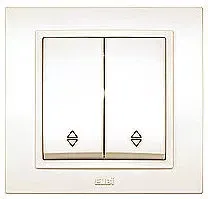 Выключатель 2-кл. Zena проходной крем. ABB 500-010300-211