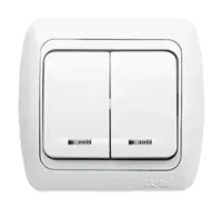 Выключатель 2-кл. TUNA с подсветкой Led бел./бел. ABB 502-010202-203