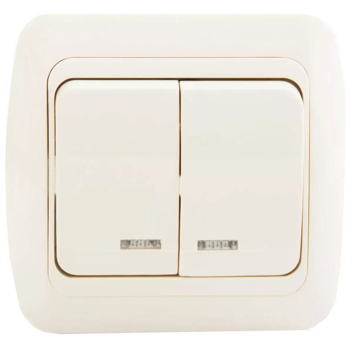 Выключатель 2-кл. TUNA с подсветкой Led крем./крем. ABB 502-010303-203