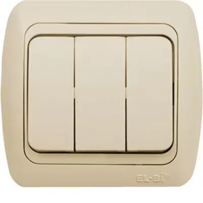 Выключатель 3-кл. TUNA крем./крем. ABB 502-010303-254