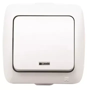 Выключатель 1-кл. ALSU с подсветкой Led крем. ABB 504-010300-201