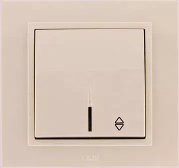Выключатель 1-кл. Zena без рамки проходной с подсветкой Led крем. ABB 609-010300-210