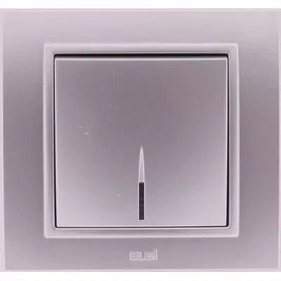 Выключатель 1-кл. Zena без рамки с подсветкой Led сер. ABB 609-011000-201
