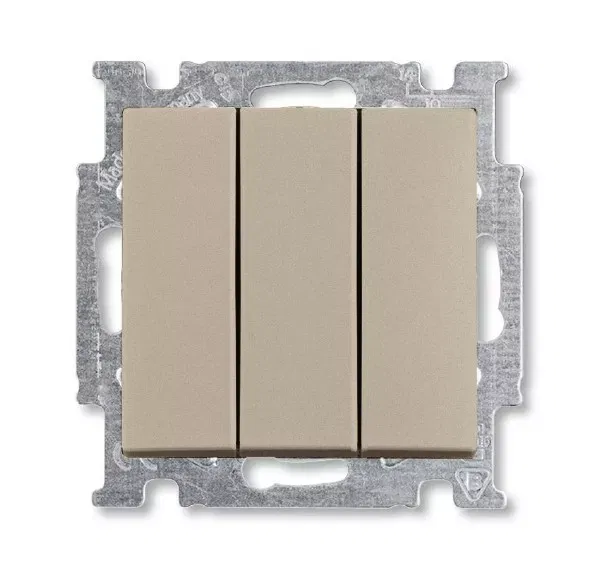 Выключатель 3-кл. Zena без рамки дым. ABB 609-011100-254