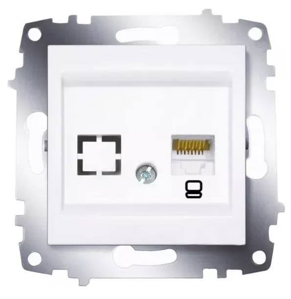 Механизм розетки комп. 1-м Cosmo (RJ45 CAT.6 + гнездо) бел. ABB 619-010200-247