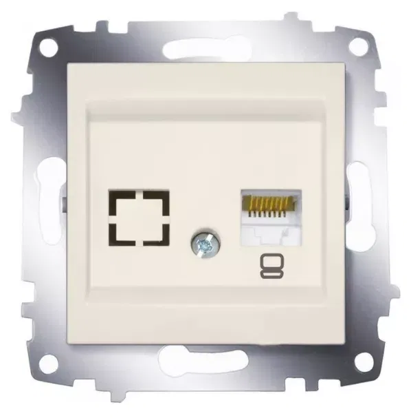 Механизм розетки комп. 1-м Cosmo (RJ45 CAT.6 + гнездо) крем. ABB 619-010300-247