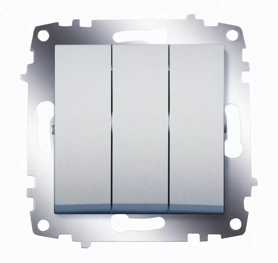 Механизм выключателя 3-кл. СП Cosmo 10А IP20 алюм. ABB 619-011000-254