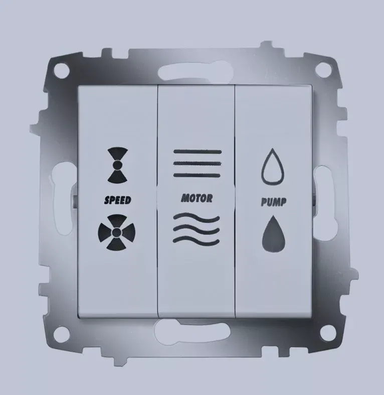 Выключатель кондиционера 3-кл. СП Cosmo 10А IP20 алюм. ABB 619-011000-279