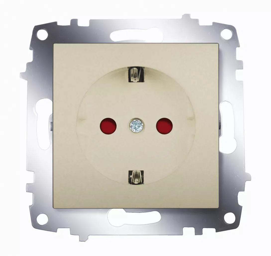 Механизм розетки 1-м Cosmo защ. шторки с заземл. титаниум ABB 619-011400-243