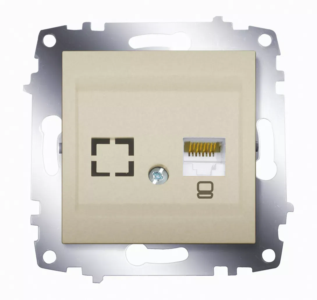 Механизм розетки комп. 1-м Cosmo (RJ45 CAT.6 + гнездо) титаниум ABB 619-011400-247
