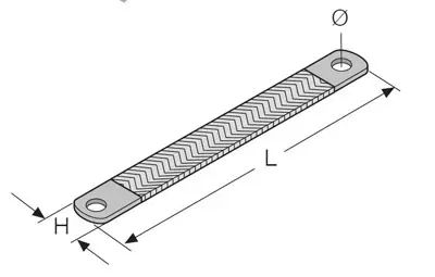 Шина заземл. гибкая 25d9-22х300 (уп.5шт.) ABB AA6890