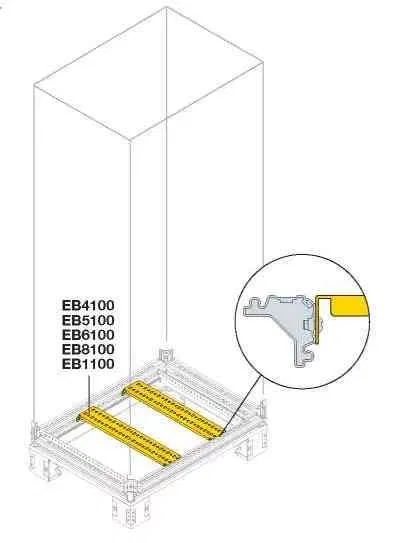Профиль попер.Г=1000 для верт.стоек(2шт) EB1100 ABB