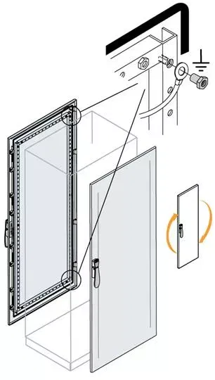 Дверь передняя/задняя 2000х300 внеш. каб. секции ABB EC2031K