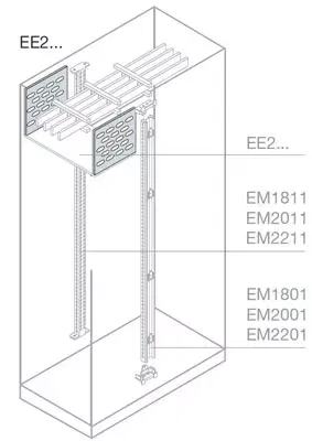 Перегородка верт. каб. секции 200х400мм ABB EE2020
