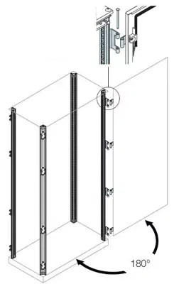 Стойка каркаса шкафа с петлями 180гр. H=2200 ABB EV0122