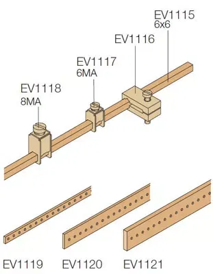 Крепление каб. d0.5-16кв.мм на шину EV1115 (уп.100шт) ABB EV1117