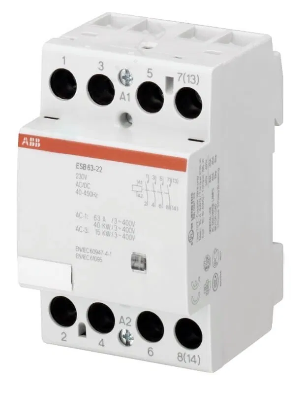Контактор модульный ESB-63-22 63А AC1 катушка 400BAC/DC ABB GHE3691302R0007