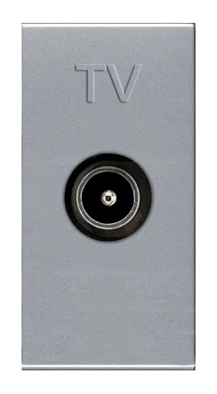 Механизм розетки TV 1мод. Zenit простой серебр. ABB N2150.7 PL