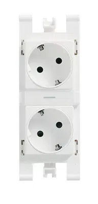 Блок из 2-х розеток SCHUKO альп. бел. ABB T1088 BL