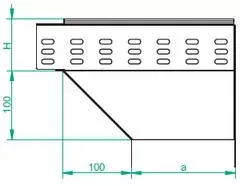 Угол редукционный вертикальный - правый KRPP600H100 114460 BAKS