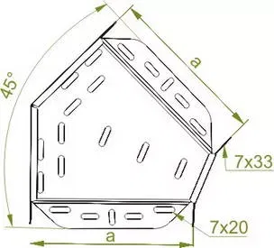 Угол 45° горизонтальный KKMJ200H80 182320 BAKS
