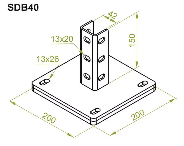 Кровельная опора SDB40 BAKS 630010
