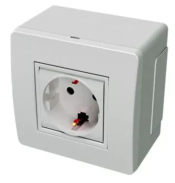 Коробка в сборе с силовой розеткой, коричневая (розница) DKC 10482B