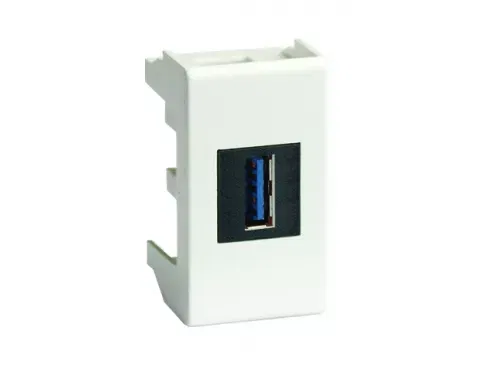 USB 3.0 розетка, Viva, белая, 1 мод. DKC 43018