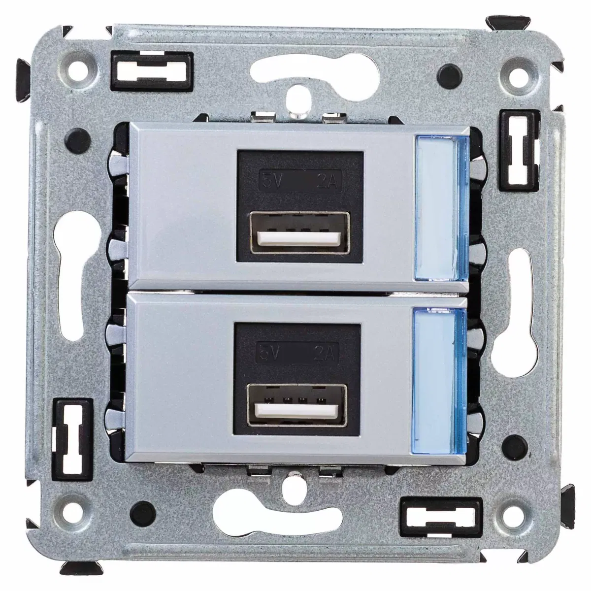 USB зарядное устройство в стену, "Avanti", "Закаленная сталь" DKC 4404543