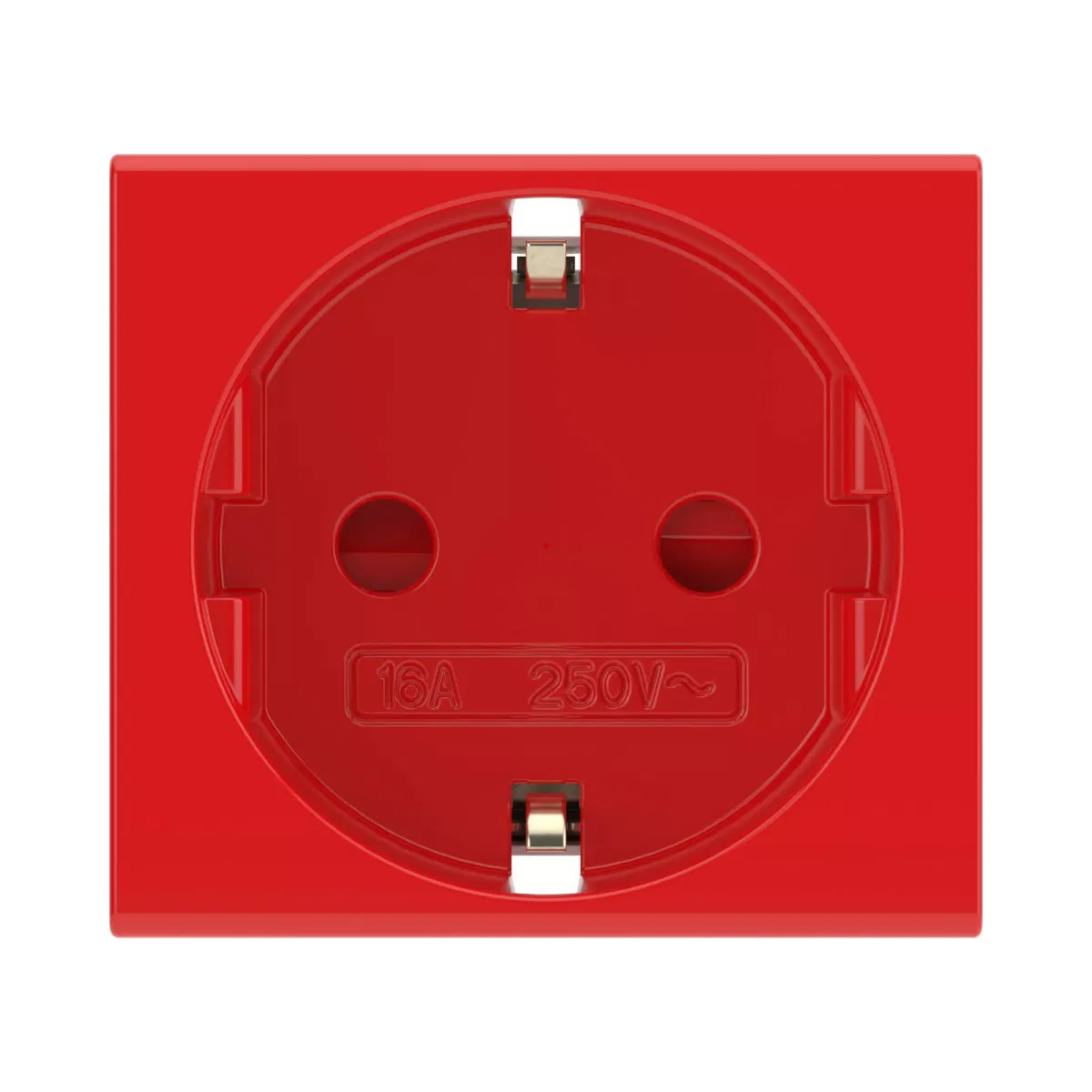 Розетка 1-м 2мод. Viva 16А IP20 2P+E с заземл. защ. шторки красн. DKC 45015