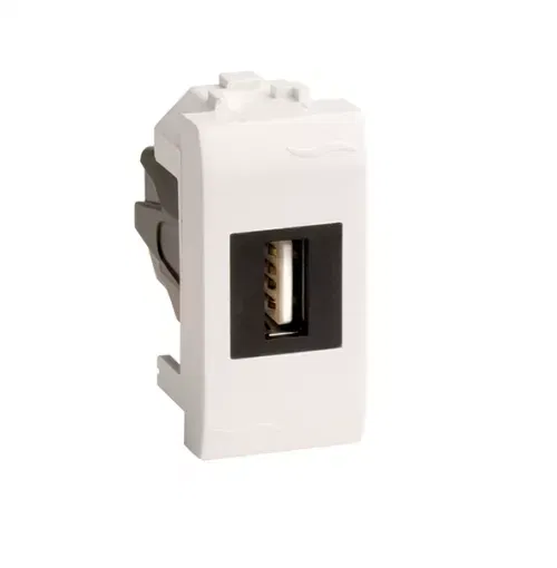 USB 2.0 розетка, Brava, белая, 1 мод. DKC 76200B