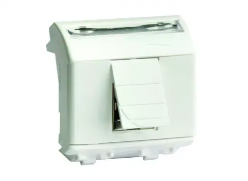 Компьютерная розетка RJ-45, кат.5Е, экранированная, белая, 2мод DKC 76666B