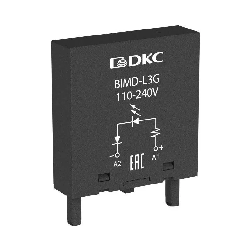 Модуль индикации и защиты LED зел.+варистор (A1+) 24В AC/DC DKC BIMD-LV1G