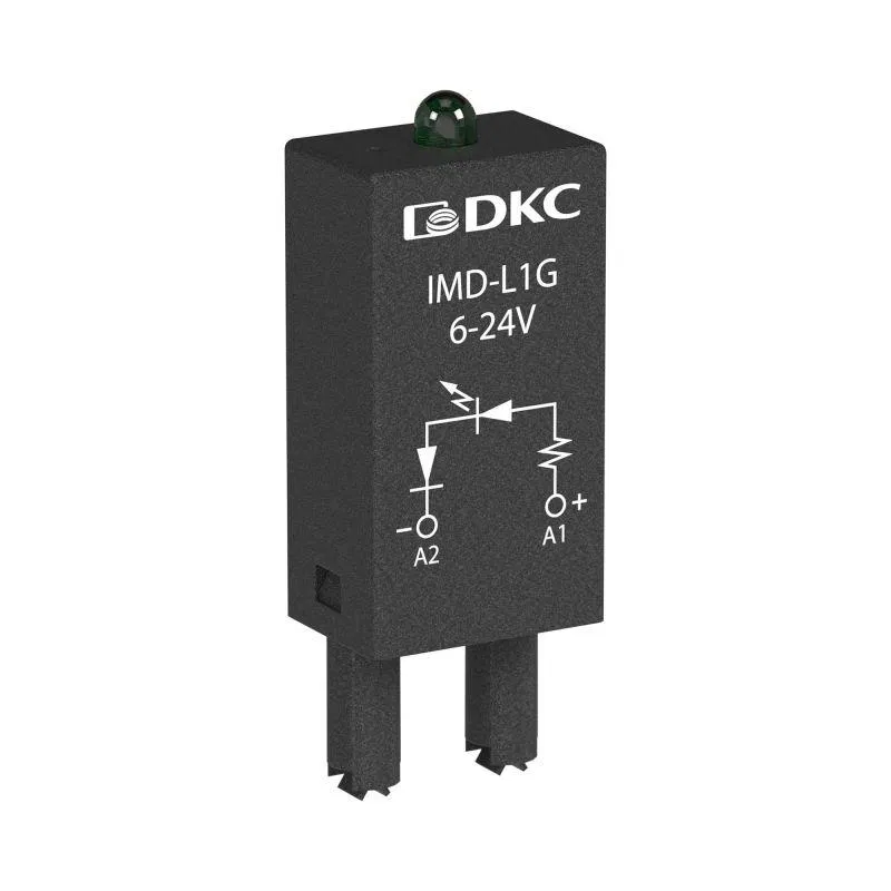 Модуль индикации и защиты LED зел.+варистор (A1+) 24В AC/DC DKC IMD-LV1G