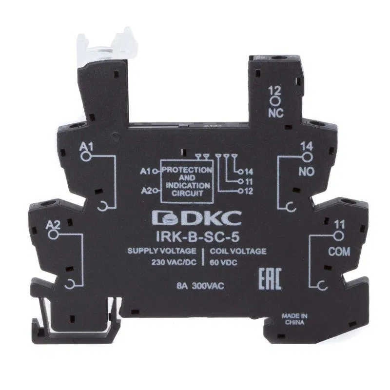 Колодка ультратонкая для реле RIS вх. напр. 230В AC/DC винт. клеммы DKC IRK-B-SC-5