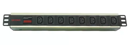 БРП 19" 10A с индикацией Вых: 8хC13, Вх:C14X2м DKC R519IEC8AMC14