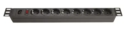 БРП 19" 10A с выключателем Вых: 8хSchuko, Вх: С13х2м DKC R519SH8OPSHC14