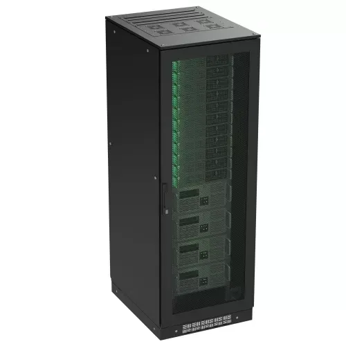 Напольный шкаф 42U 800х1200 двери перфорированная/перфорированная, укомплектован вводом и заглушками RAL 9005 DKC R5IT4282PFB