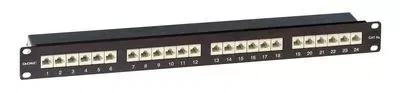 Патч-панель 19",1U,CAT6A, 24 порта RJ45, экранированная DKC RN6APPF241BK