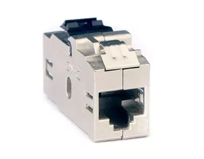 Модуль Keystone RJ45 CAT6 проходной экранированный, серебристый DKC RNK6FESL