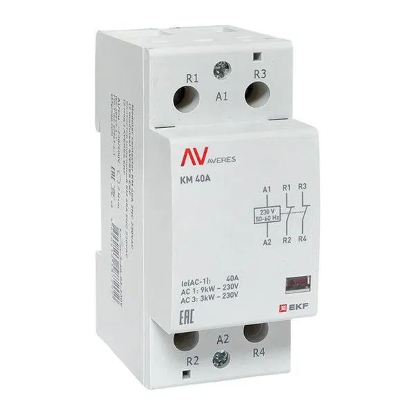 Контактор модульный КМ 40А 2NC 230В AC (2 мод.) AVERES EKF km-av-2-40-02-230V