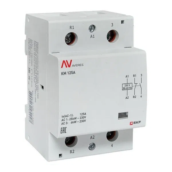 Контактор модульный КМ 125А 1NC+1NO 230В AC (3 мод.) AVERES EKF km-av-3-125-11-230V