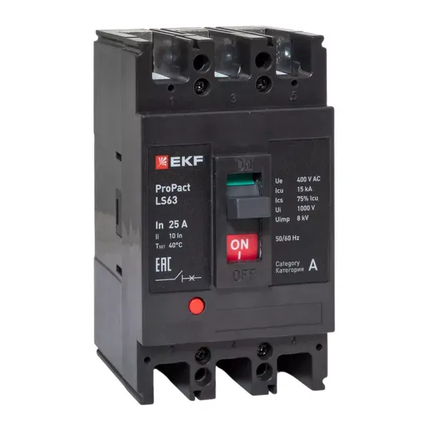 Выключатель автоматический 3п 25А 15кА LS63 ProPact EKF mccb-63-15-3-25-ls
