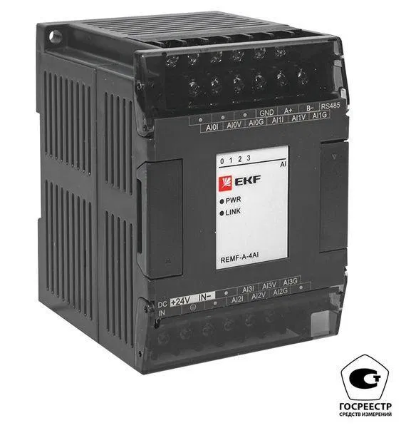 Модуль аналогового ввода REMF 4 PRO-Logic (с поверкой) EKF REMF-A-4AI-V