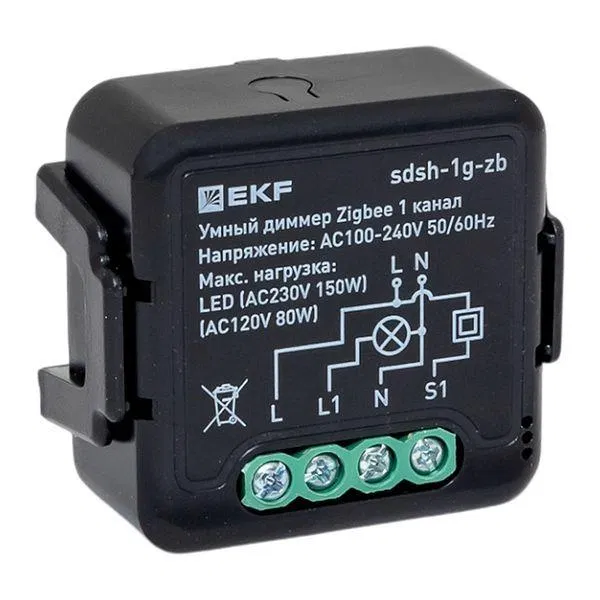 Диммер умный в подрозетник 1-канальный Zigbee Connect Select EKF sdsh-1g-zb