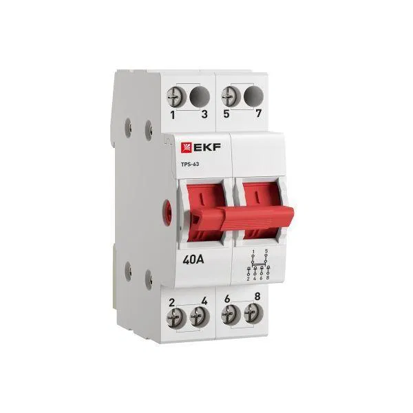 Переключатель трехпозиционный ТПС-63 2P 40А PROxima EKF TPS240