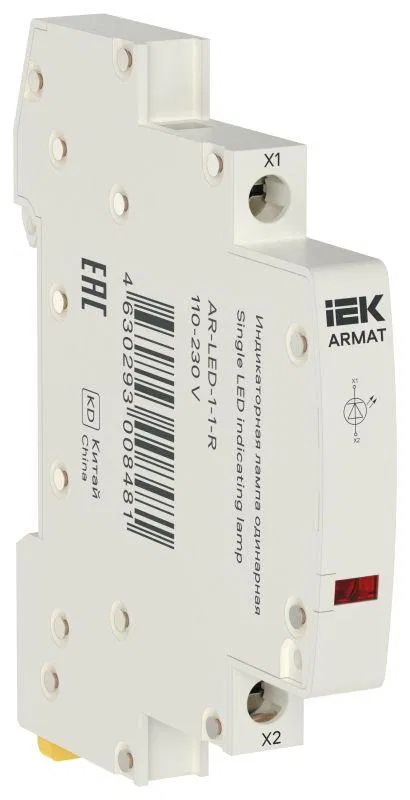 Лампа индикаторная одинарная LED 110-230В AC красн. ARMAT IEK AR-LED-1-1-R