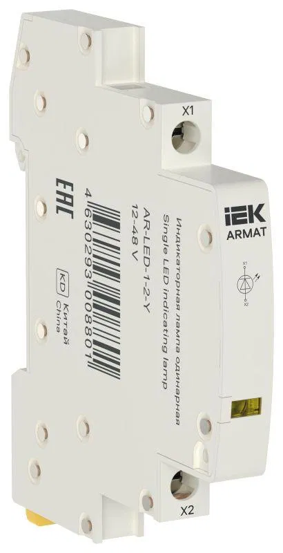 Лампа индикаторная одинарная LED 12-48В AC/DC желт. ARMAT IEK AR-LED-1-2-Y