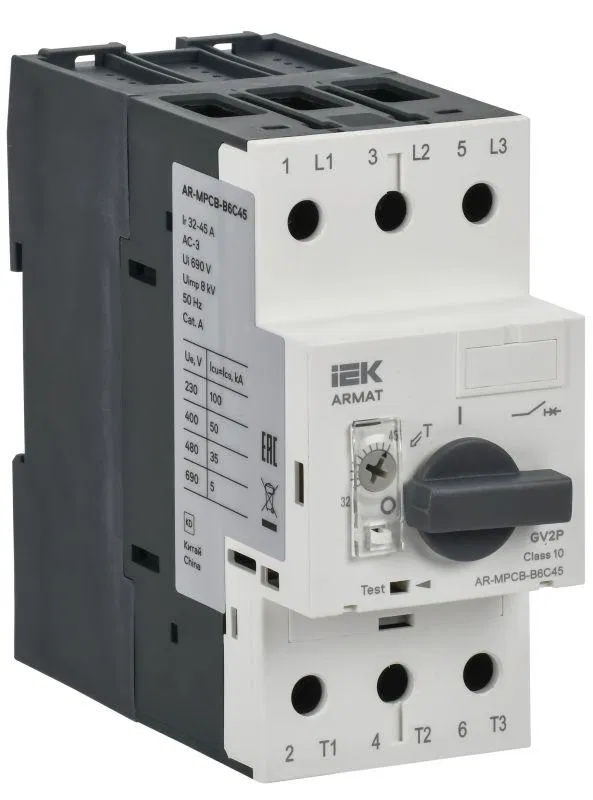 Выключатель автоматический защиты двигателя B6 GV2P 32-45А ARMAT IEK AR-MPCB-B6C45
